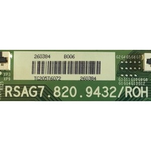 T-CON PARA TV HISENSE ULED / NUMERO DE PARTE 260384 / RSAG7.820.9432/ROH / E303981 / 260384 / PANEL HD750V6U81-TAL3K1\S0\FJ\FM\ROH / DISPLAY ST7461D01-6 VER.2.1 / MODELO 75H8G